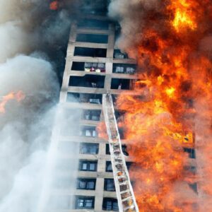 Firefighters battle massive blaze in downtown high-rise